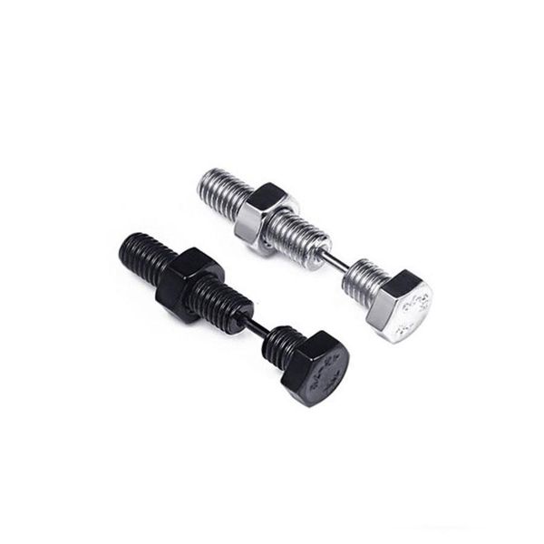 

2021 stainless steel screw earrings machine screw puncture earrings stud punk silver black fashion jewelry for women men gift, Golden;silver