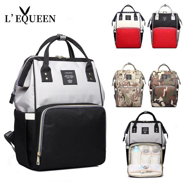 

diaper bags lequeen nappy backpack bag mummy large capacity mom baby multi-function waterproof outdoor travel for care