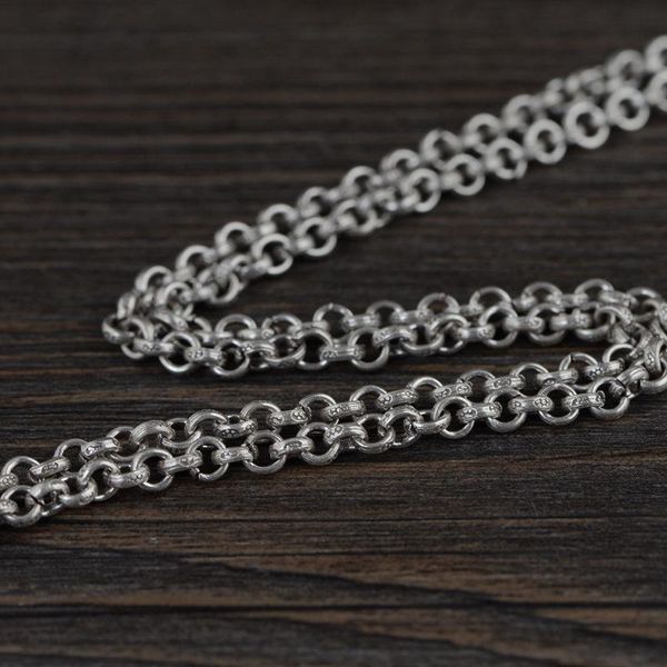 

silver retro thai circular ring chain men and women pearl necklace chains