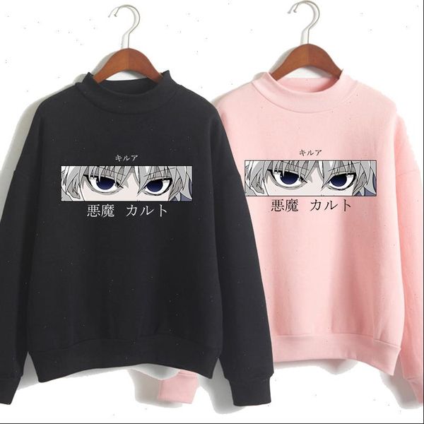 

anime hunter x killua eyes women hoodie printed long sleeved, Black