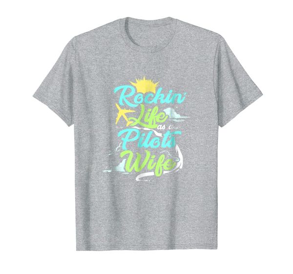 

rockin' life as a pilot's wife aviator t-shirt military tee, White;black