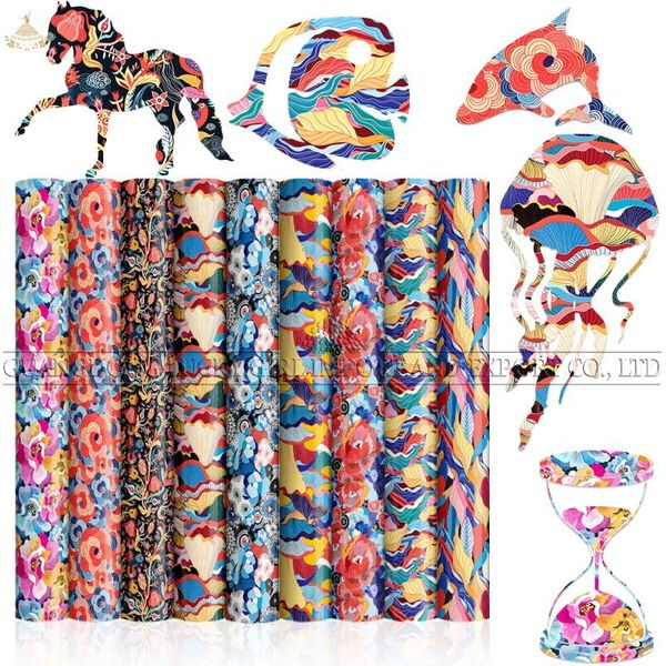 

window stickers lucky goddness sublimation 9 pcs 12x12" infusible heat transfer ink sheets colorful wave for cricut joy tshirt