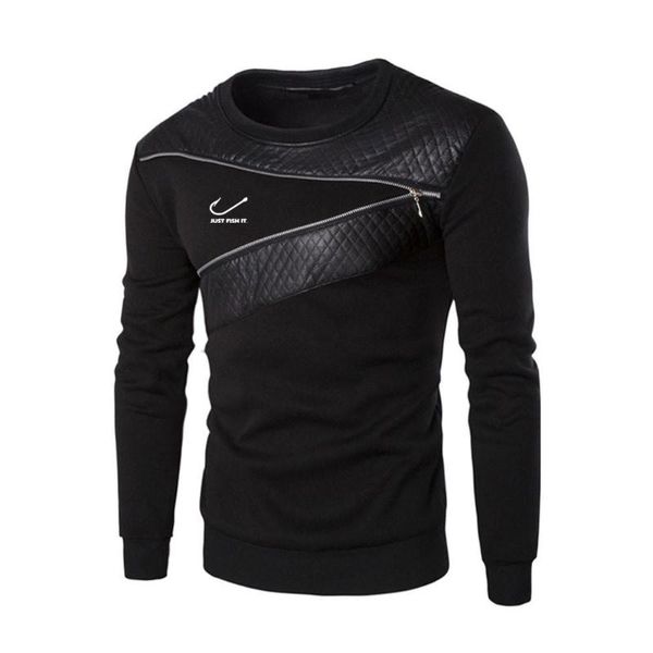 

men's hoodies & sweatshirts 2021 men just fish it print spring autumn style splicing fashion leisure wild comfortable hip-hop harajukur, Black