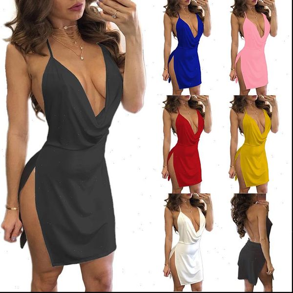 

pijamas fashion deep v womens sleepwears lingerie temptation babydoll underwear nightdress nightgowns sleep, Black;red