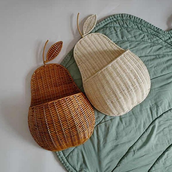 

storage baskets rattan wall-mounted apple basket pear po pography props