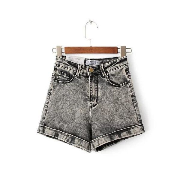 

summer style street high trendy women jeans waist slim short vintage brand casual pants stretch denim shorts, Blue