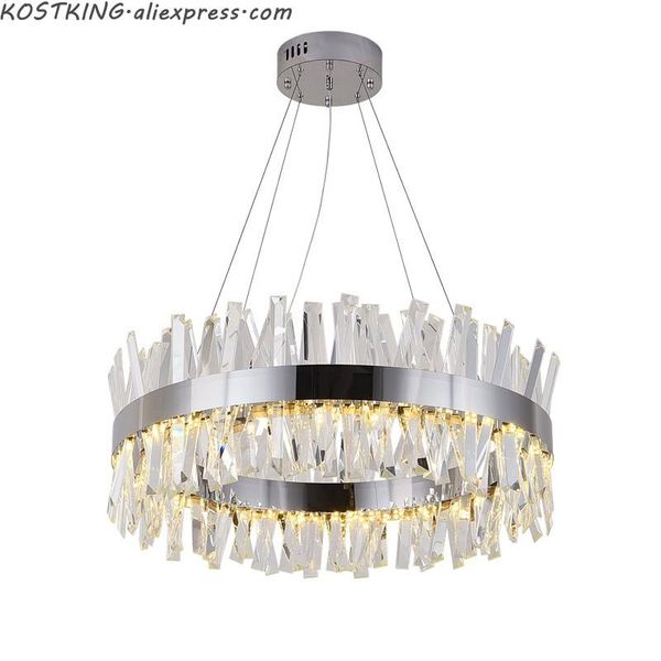 

chandeliers round design modern crystal chandelier lighting luxury dining room living lights chrome led
