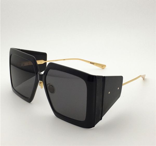 

fashion women designer sunglasses solar plate square shape frame oversize hemming glasses summer personality style uv protection come with c, White;black