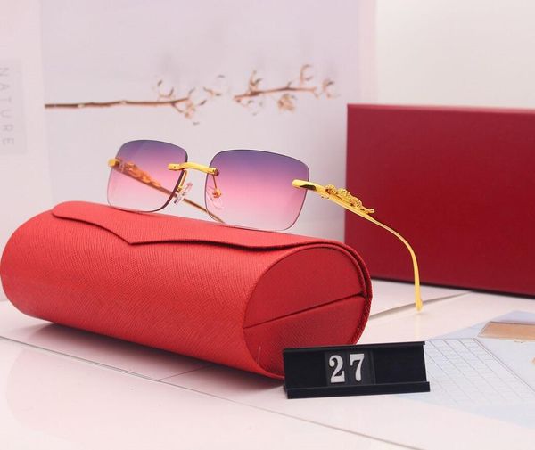 

sunglasses fashion goggle man women frameless sunglasses model 27 summer sunglasses uv400 5 colors with gift box, White;black