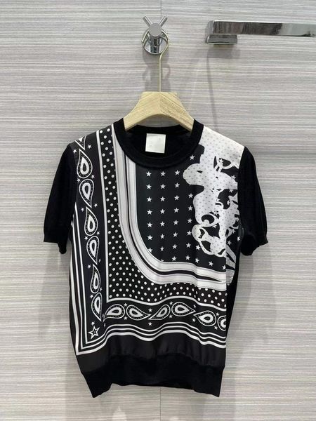 

milan runway 2022 spring summer o neck short sleeve print designer tees brand same style t-shirt 0226-10, White