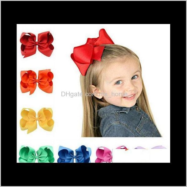

37 colors 6 inch fashion baby ribbon bow hairpin clips girls large bowknot barrette kids boutique bows children gp43o gmzfz, Slivery;white