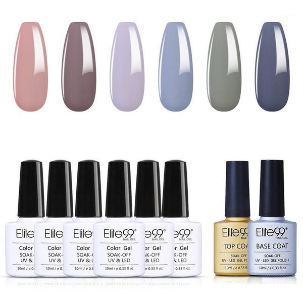 

elite99 8pcs nail gel polish set nails art semi permanent uv all for manicures design with base coat coat1