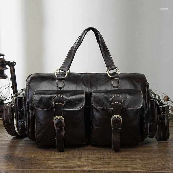 

briefcases 1pcs cowhide leather original retro man 14-inch business portable briefcase11