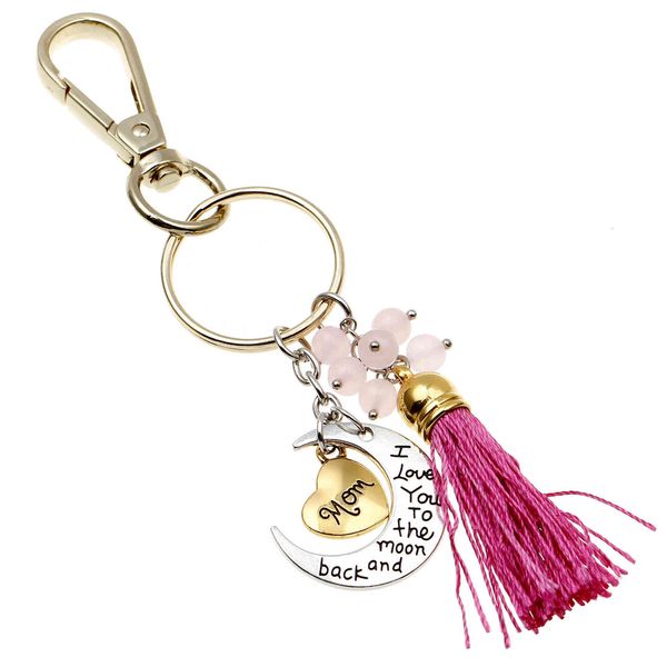 

key chain small gift love moon mother heart pendant mother's day, Silver