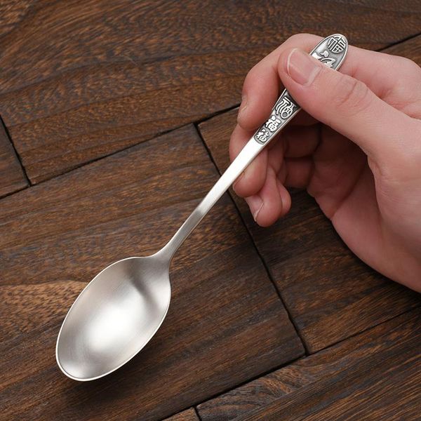 

spoons silverware ware s999 sterling silver tableware soup spoon for baby demitasse bucket kitchenware