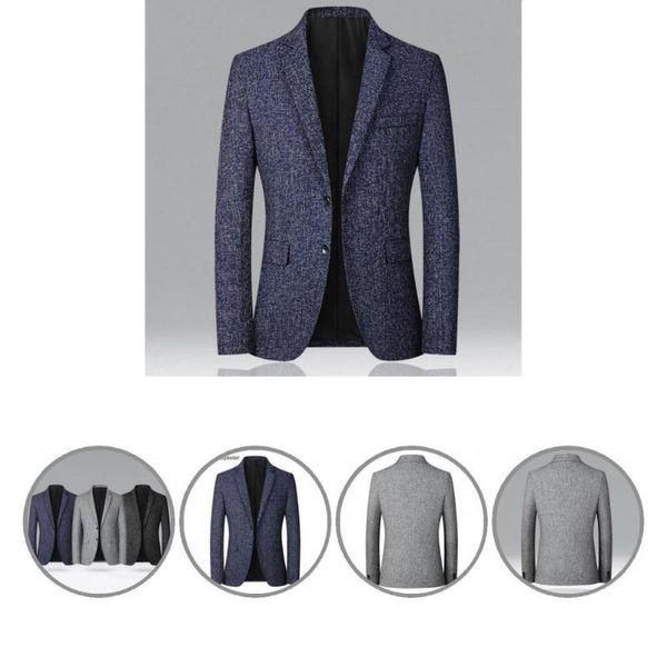 

men's suits & blazers streetwear casual pure color buttons blazer outwear suit coat turndown collar for office, White;black