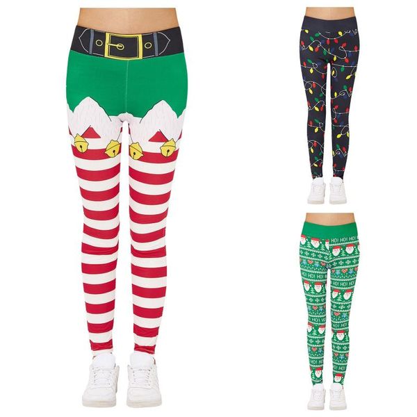 

racing pants christmas women yoga leggings workout sports push up gym wear high waist elastic slim #py, Black;blue
