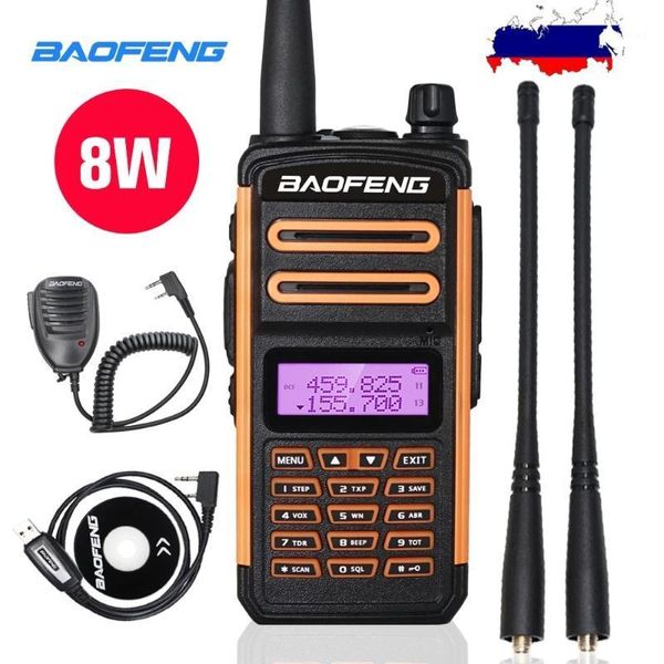 Tri-band Radio Baofeng UV-H9 Walkie Talkie 8w Alta potência 136-174MHz / 220-260MHz / 400-480MHz Handheld de duas vias FM transceptor