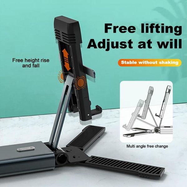 

mobile phone holder cell stand angle height adjustable foldable for desk w/anti-slip silicon pad,legs mounts & holders