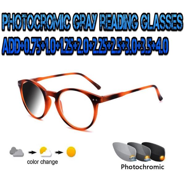 

sunglasses pochromic gray reading glasses round ultralight trend fashion for men women+1.0 +1.5 +1.75 +2.0 +2.5 +3 +3.5 +4, White;black