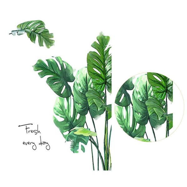 

wallpapers collage banana leaf pattern wall decal nordic style sticker home kids room background decoration