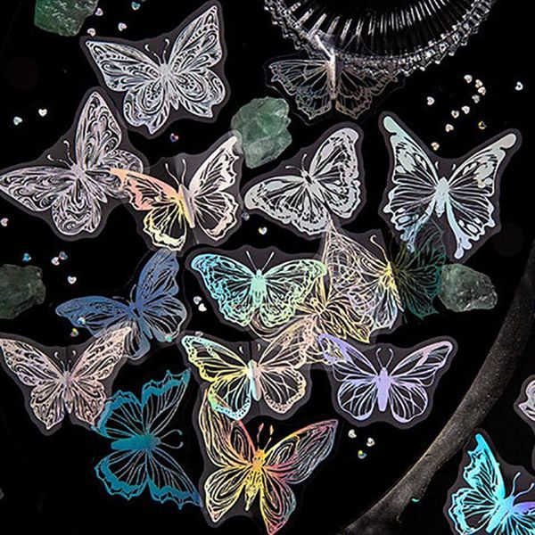 

gift wrap 45pcs rainbow silver laser stickers butterfly whale craft paper sticker decoration for diy scrapbooking journaling planner diary