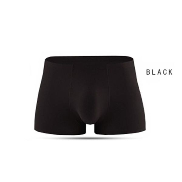 

men seamless boxer see through pouch underwear shorts trunks underpants breathable comfortable summer boxers male, Black;white