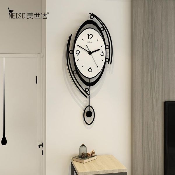 

nordic pendulum clock modern wall hanging quartz watch silent home decor horloge living room decoration clocks