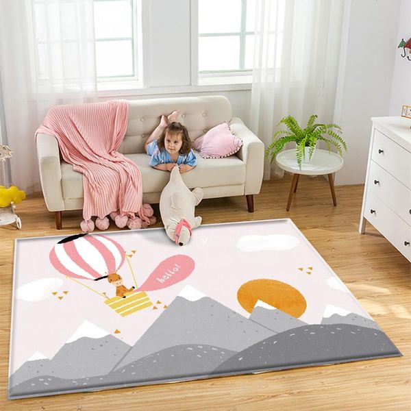 

carpets non-slip children flannel carpet baby hand print play mat cute animal abstract patternl comfortable