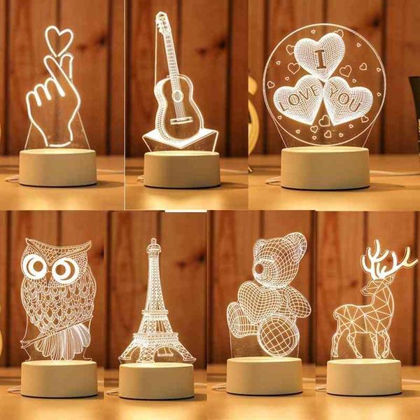 

mylamp acrylic 3d lamp stereo small night light led table lighting for birthday festival children decoration the neon