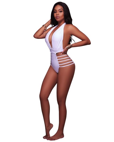 

solid one n316 lace up new piece women's swimsuit bikini, White;black
