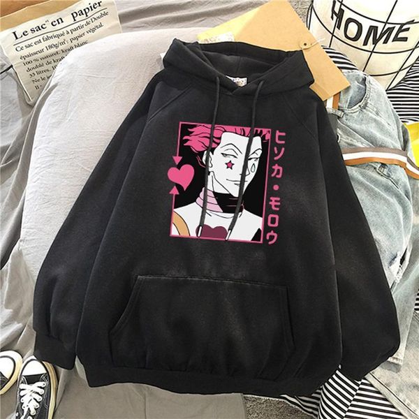 

hoodies hisoka morow - x hunter winter hoodies loose sweatshirt woman harajuku kawaii letter long sleeve pullover white over, Black