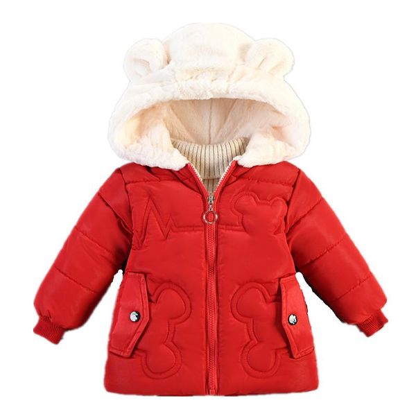 

jackets 2021 winter kids hooded girls thicken warm jacket outerwear plus velvet baby for high-end children's parka coats, Blue;gray