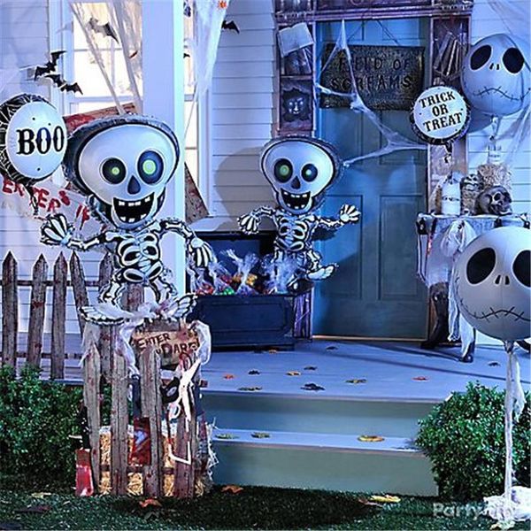 

party decoration halloween day dancing skeletons foil balloons for baby shower kids toys bat globos