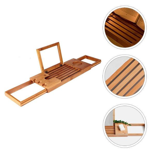 

hooks & rails 1pc bathtub storage stand decorative wooden rack bathroom supplies