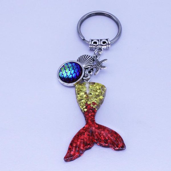 

keychains glittery mermaid tail baby shower party favor 1 piece /lot, Silver
