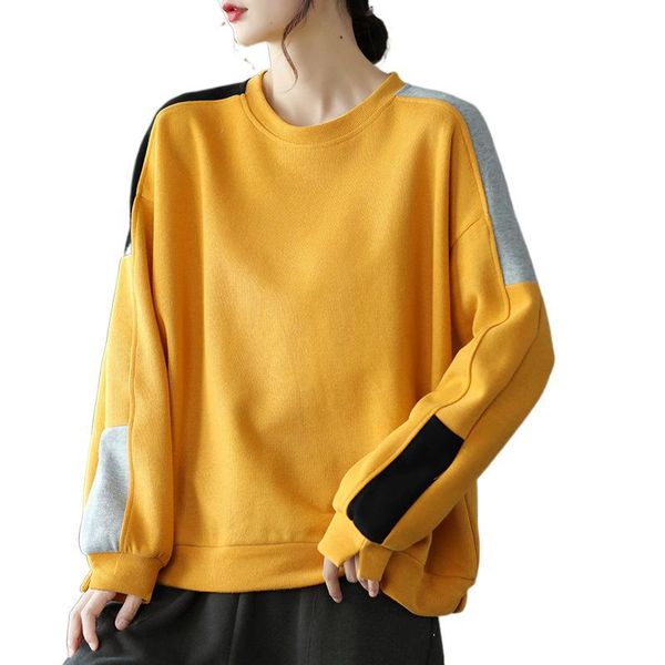 

women's hoodies & sweatshirts fairynatural autumn spring ladies casual punk british style women retro patchwork design loose harajuku, Black