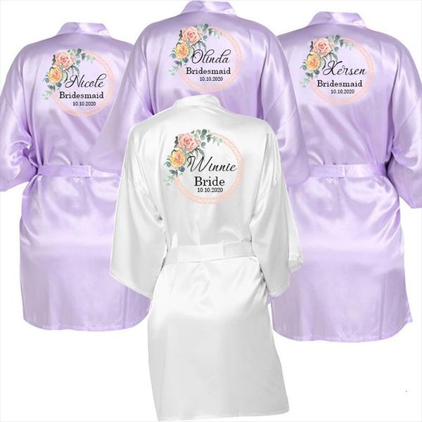 

flower girl friends kimono womens sleepwears robe bathrobe silk wedding robes nightwear satin hen party, Black;red
