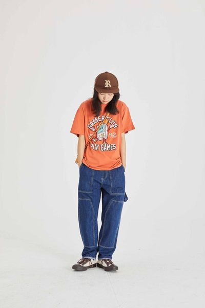 

men and casual women indigo denim work pants men's jeans, Blue