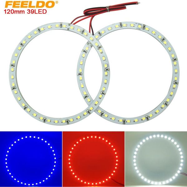 

2pcs 120mm car angel eyes 1210/3528 39smd led headlight halo ring eye lighting white red blue #hq2673 other system