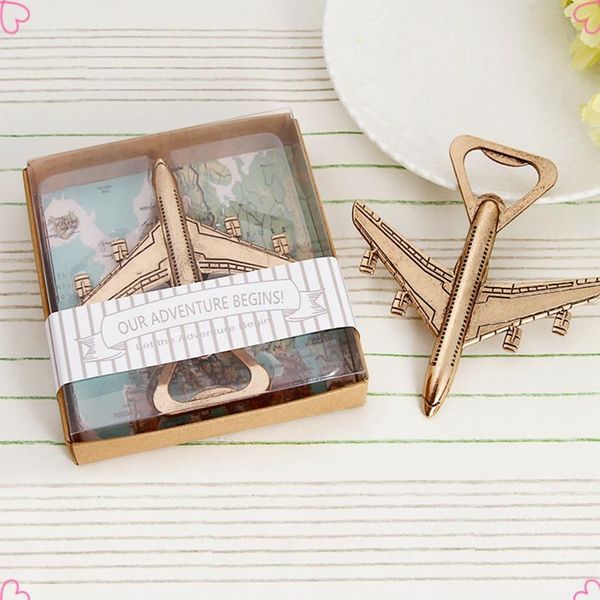 

party favor metal corkscrew nordic bronze alloy aircraft beer bottle opener keychain household kitchen accessories supplies wedding gifts