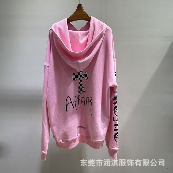 

21 Tide Ch Autumn Winter Letter Graffiti Printed Hoodie Zipper Coat Top Men's and Women's, Black