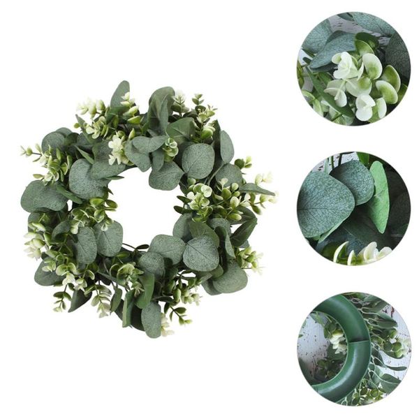 

1pc simulated eucalyptus garland decor hanging wreath party layout decorative flowers & wreaths
