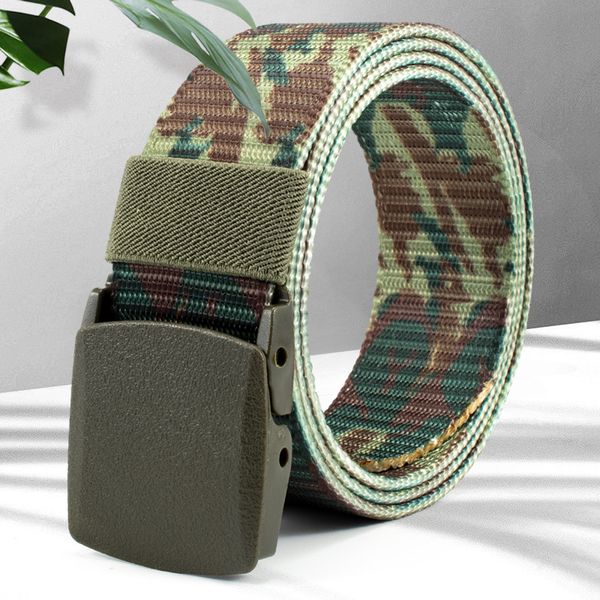 

durable fashion the felt anti metal allergy button outdoor quick drying nylon belt male camouflage student military training canvas, Black;brown
