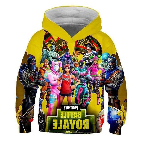 

children's fortress night children's game 3d digital fortnite hoodie1, Black