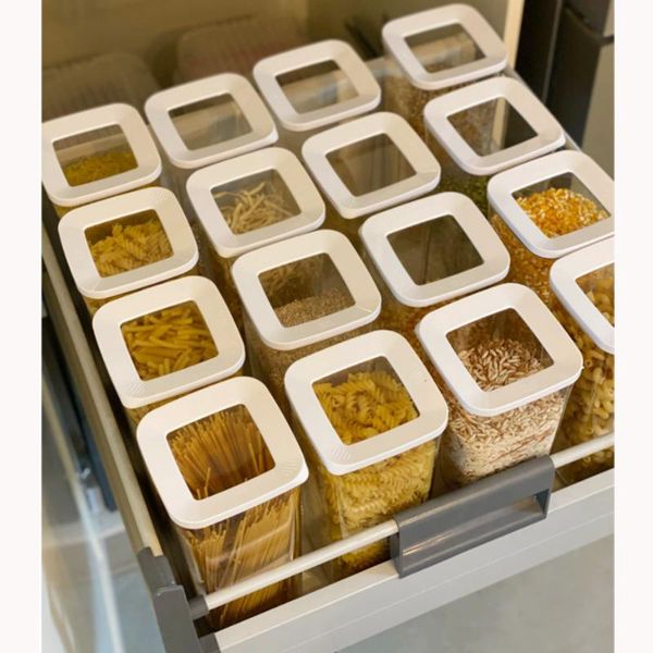 

storage bottles & jars box kitchen organizer containers pantry spices refrigerator transparent vacuum europe modern