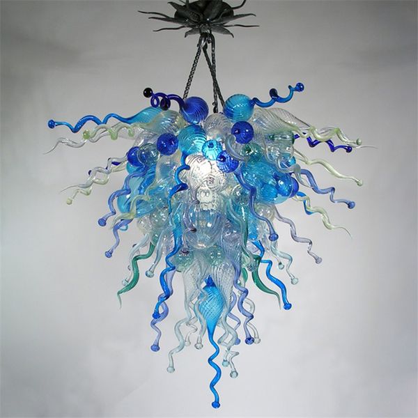 

pendants lamp fixtures 32 by 40 inches blue color art glass chandelier led pendant lights for living room bar