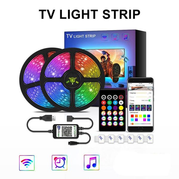 

smart home control bluetooth light strip set tv background 5v usb app rgb