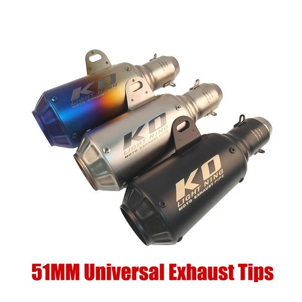 

motorcycle exhaust system modified vent pipe escape tail tips muffler stainless steel for 38-51mm universal dirt bike scooter