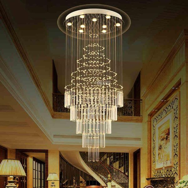 

pendant lamps european luxury chandelier living room villa duplex el stair lamp crystal modern light fixture
